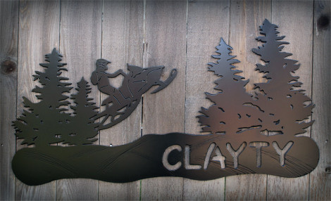 Personalized snowmobile wall art