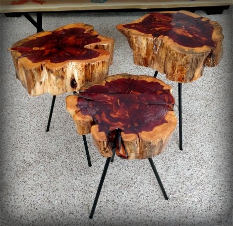 Red Cedar Epoxy End Tables